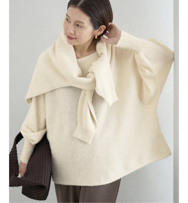 IENA「ピュア カシミヤ ドルマンプルオーバー」|ニット・セーター|ホワイト