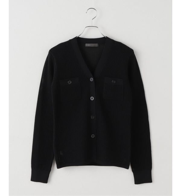 NOBLE「メッシュニットカーディガン」|カーディガン|ブラック