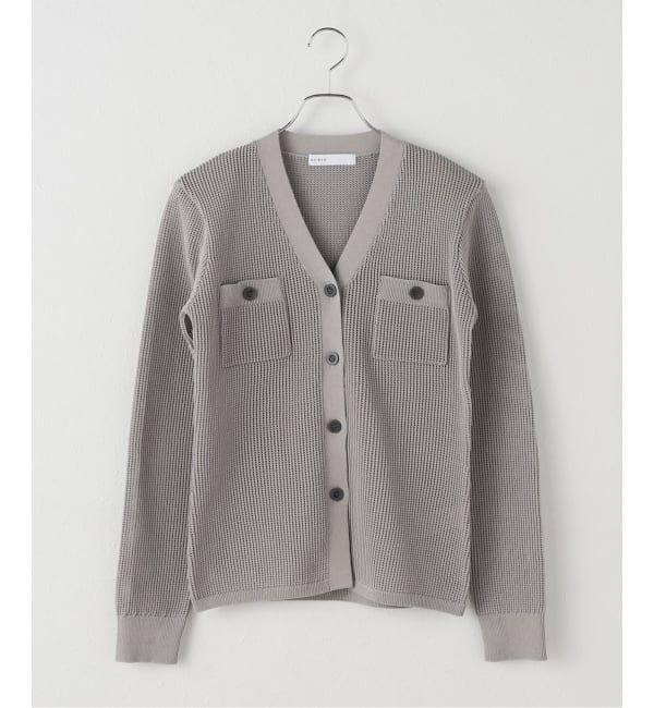 NOBLE「メッシュニットカーディガン」|カーディガン|グレー