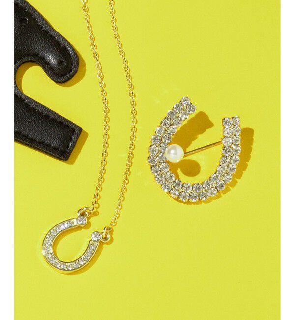 組曲「【2026年干支/開運コレクション】ホースシュービジュー ブローチ」|ブローチ・コサージュ|