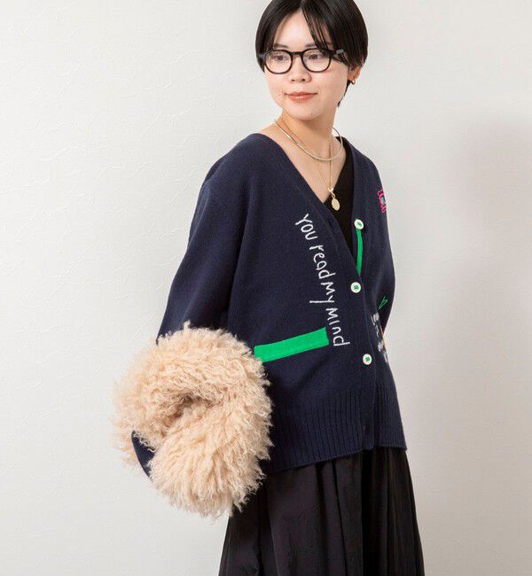 Rie Miller「《手洗い可能》ハンド刺繍Vネックカーディガン」|カーディガン|