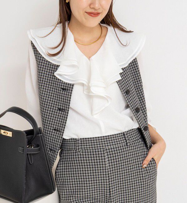 NOLLEY’S/ウォッシャブルラッフルカラーブラウス