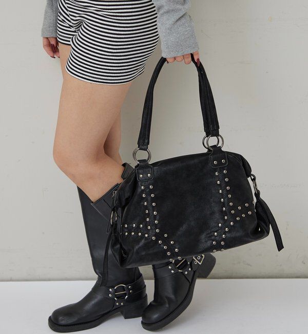  「STUDDED SHOULDER BAG/スタッズショルダーバッグ」|トートバッグ|