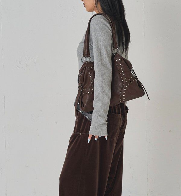  「STUDDED SHOULDER BAG/スタッズショルダーバッグ」|トートバッグ|