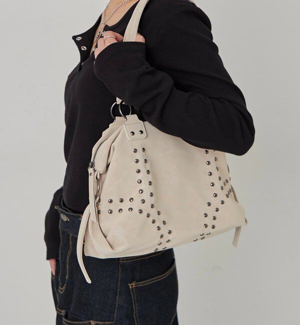  「STUDDED SHOULDER BAG/スタッズショルダーバッグ」|トートバッグ|