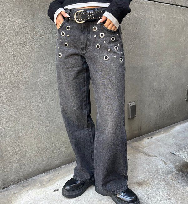  「EYELET LOW RISE DENIM /アイレットローライズデニム」|デニム|