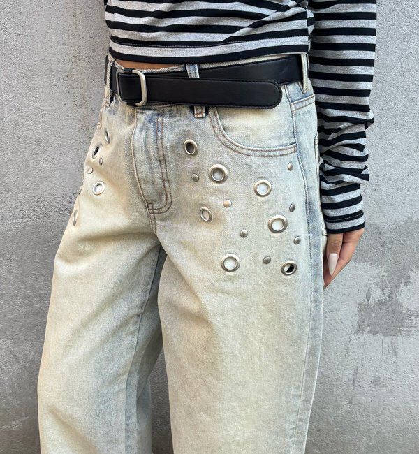  「EYELET LOW RISE DENIM /アイレットローライズデニム」|デニム|