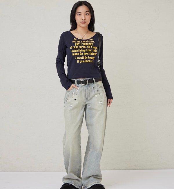  「EYELET LOW RISE DENIM /アイレットローライズデニム」|デニム|