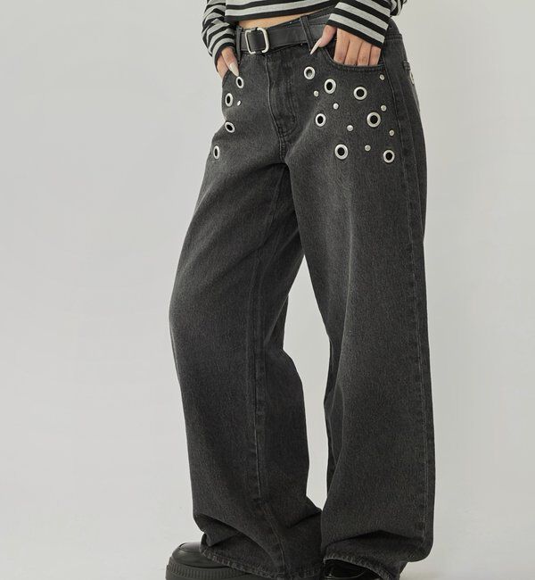  「EYELET LOW RISE DENIM /アイレットローライズデニム」|デニム|