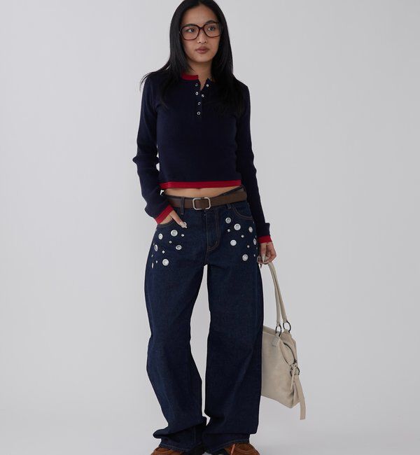  「EYELET LOW RISE DENIM /アイレットローライズデニム」|デニム|