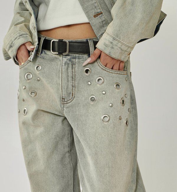  「EYELET LOW RISE DENIM /アイレットローライズデニム」|デニム|