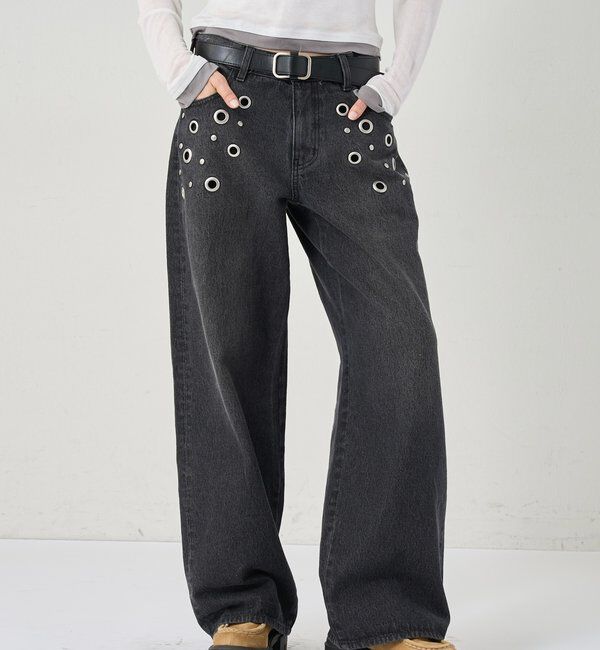  「EYELET LOW RISE DENIM /アイレットローライズデニム」|デニム|