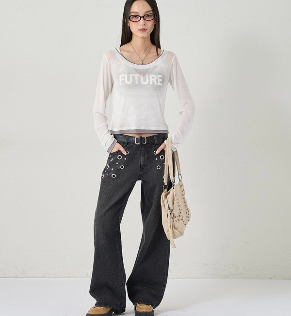  「EYELET LOW RISE DENIM /アイレットローライズデニム」|デニム|