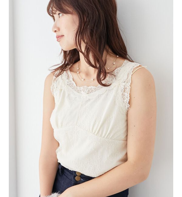 MAJESTICLEGON「レースクロスタンク」|タンクトップ|アイボリー