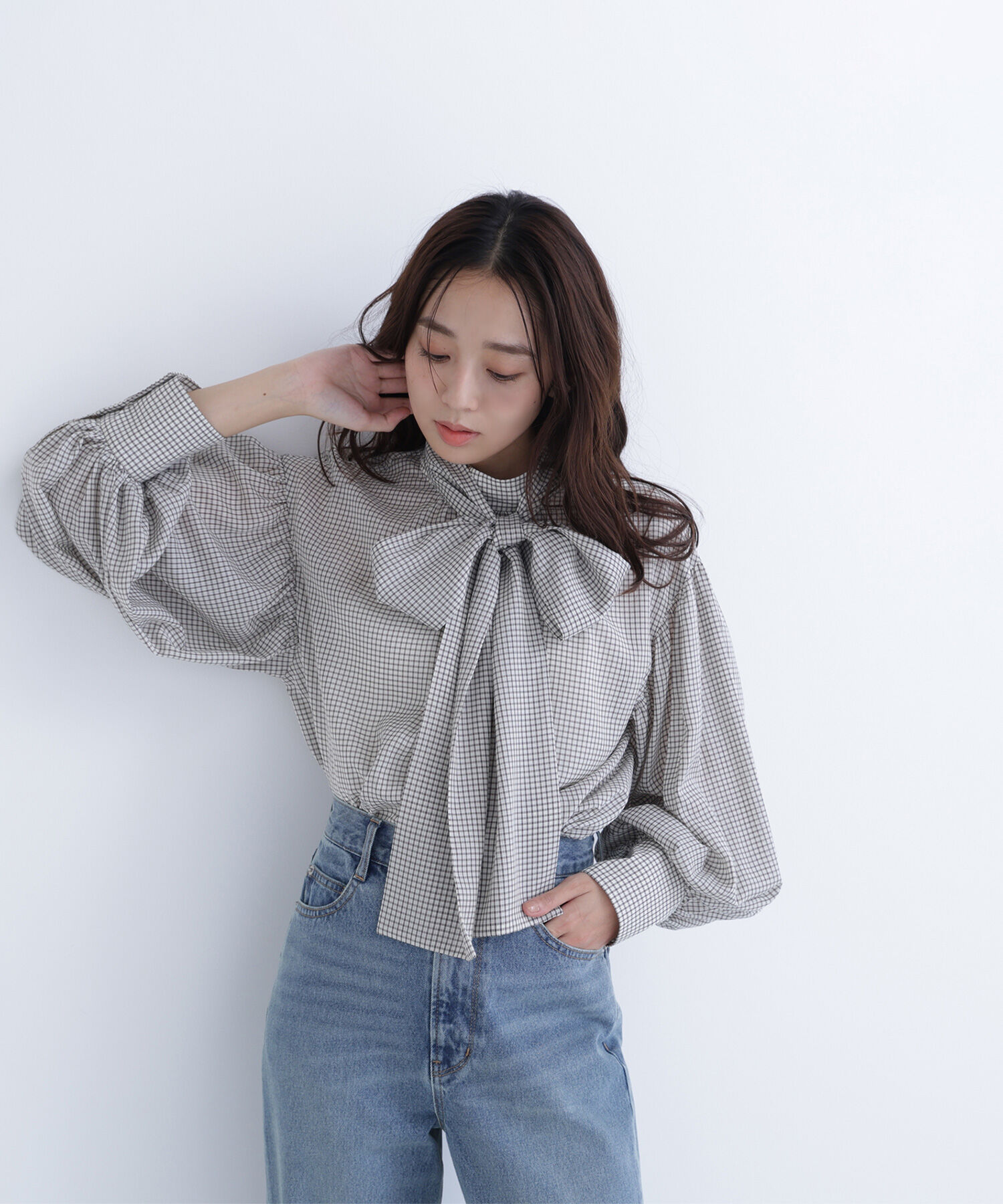 ミニチェック2wayボウタイブラウス｜ルミネのファッション通販