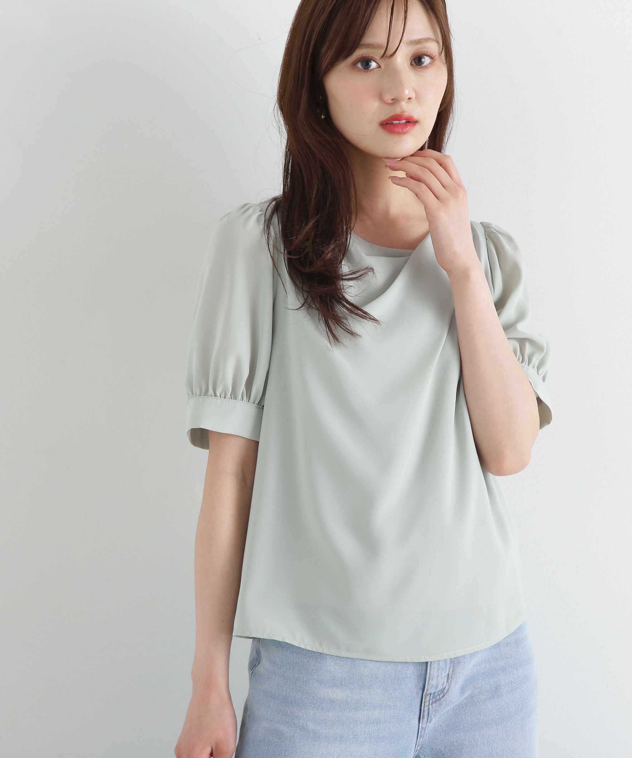 PROPORTION BODY DRESSING「デコルテニュアンスパフブラウス」|シャツ・ブラウス|