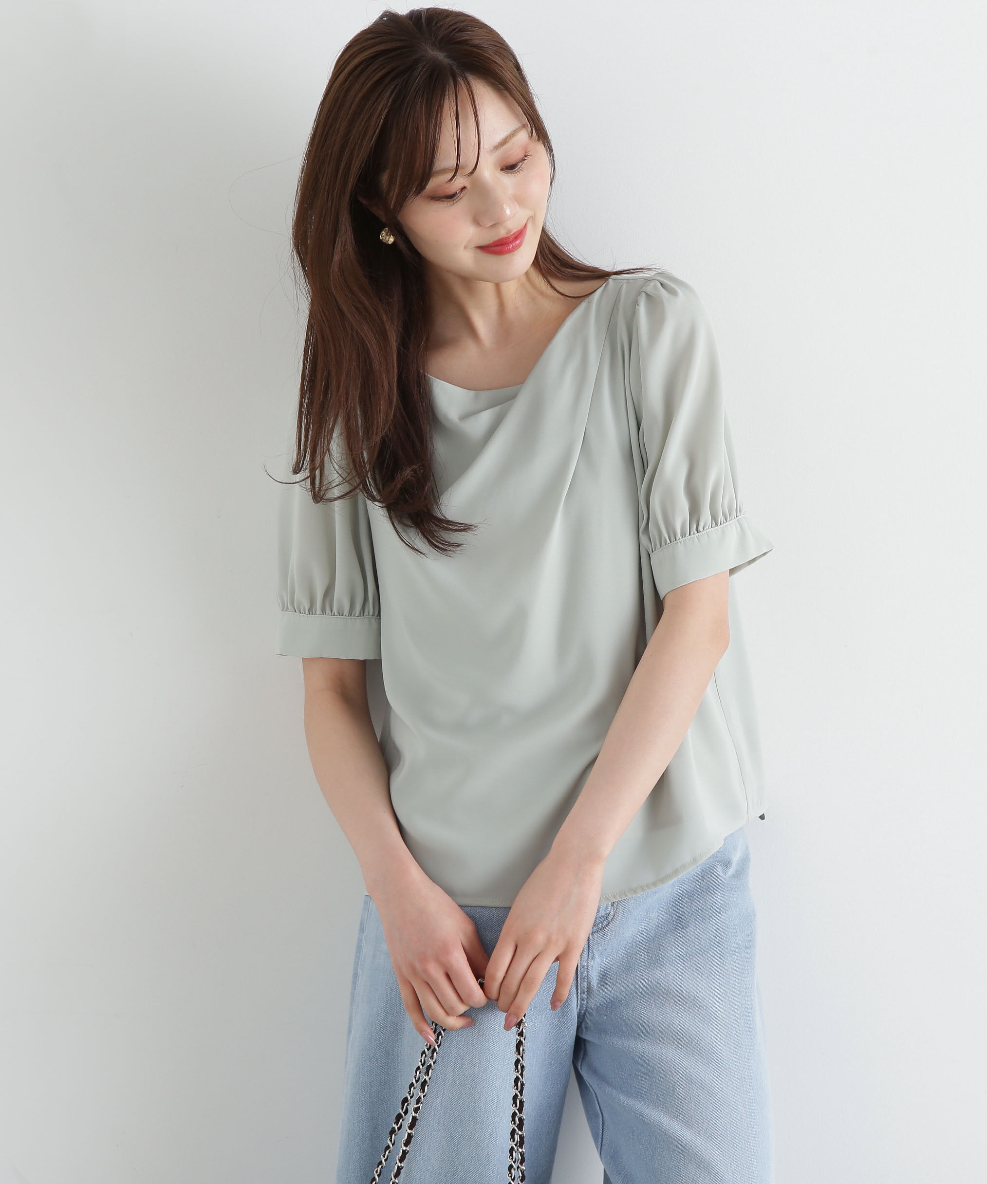 PROPORTION BODY DRESSING「デコルテニュアンスパフブラウス」|シャツ・ブラウス|