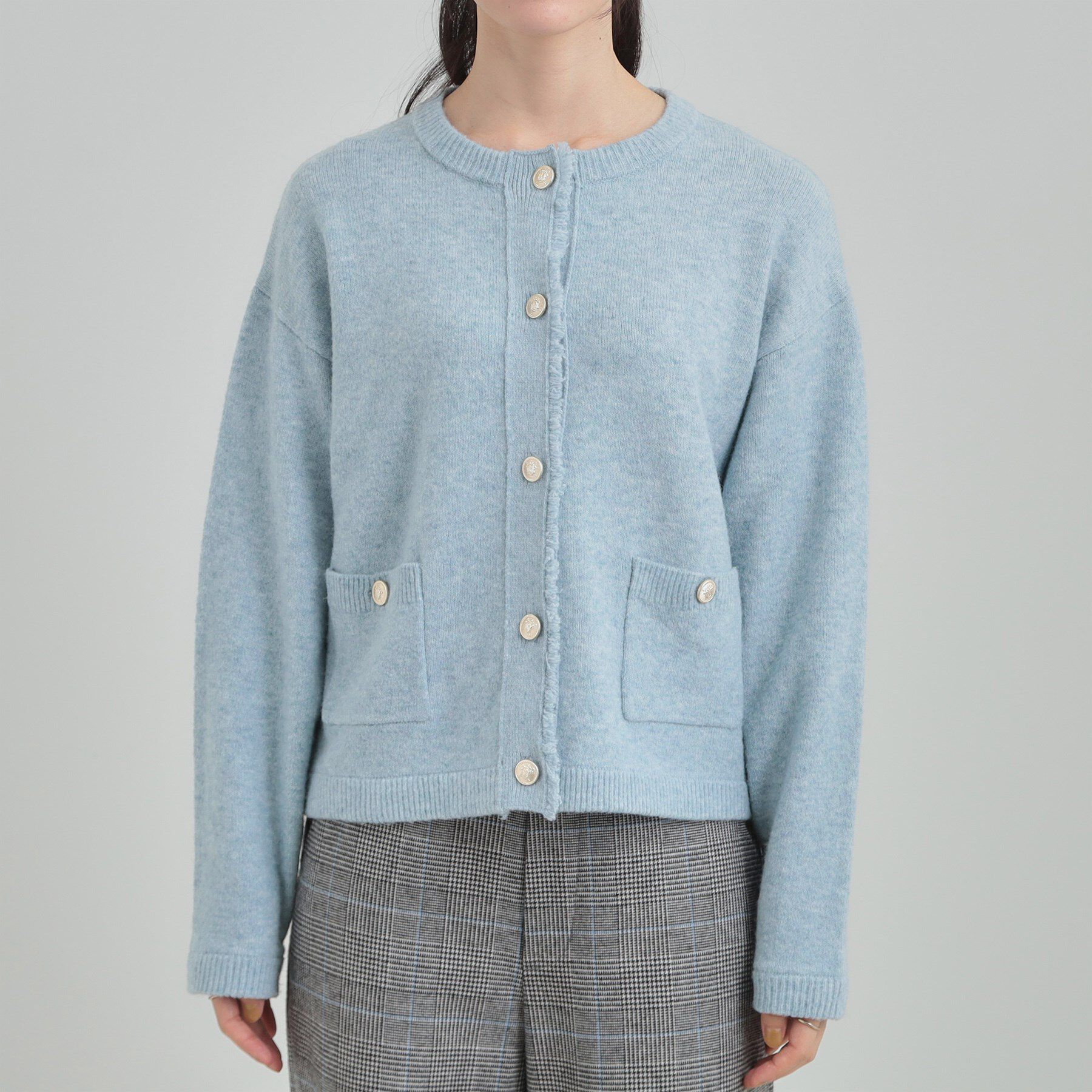 SHOO･LA･RUE「【洗濯機可/S-LL】きちんと感が魅力 ジャケットライクカーディガン」|カーディガン|