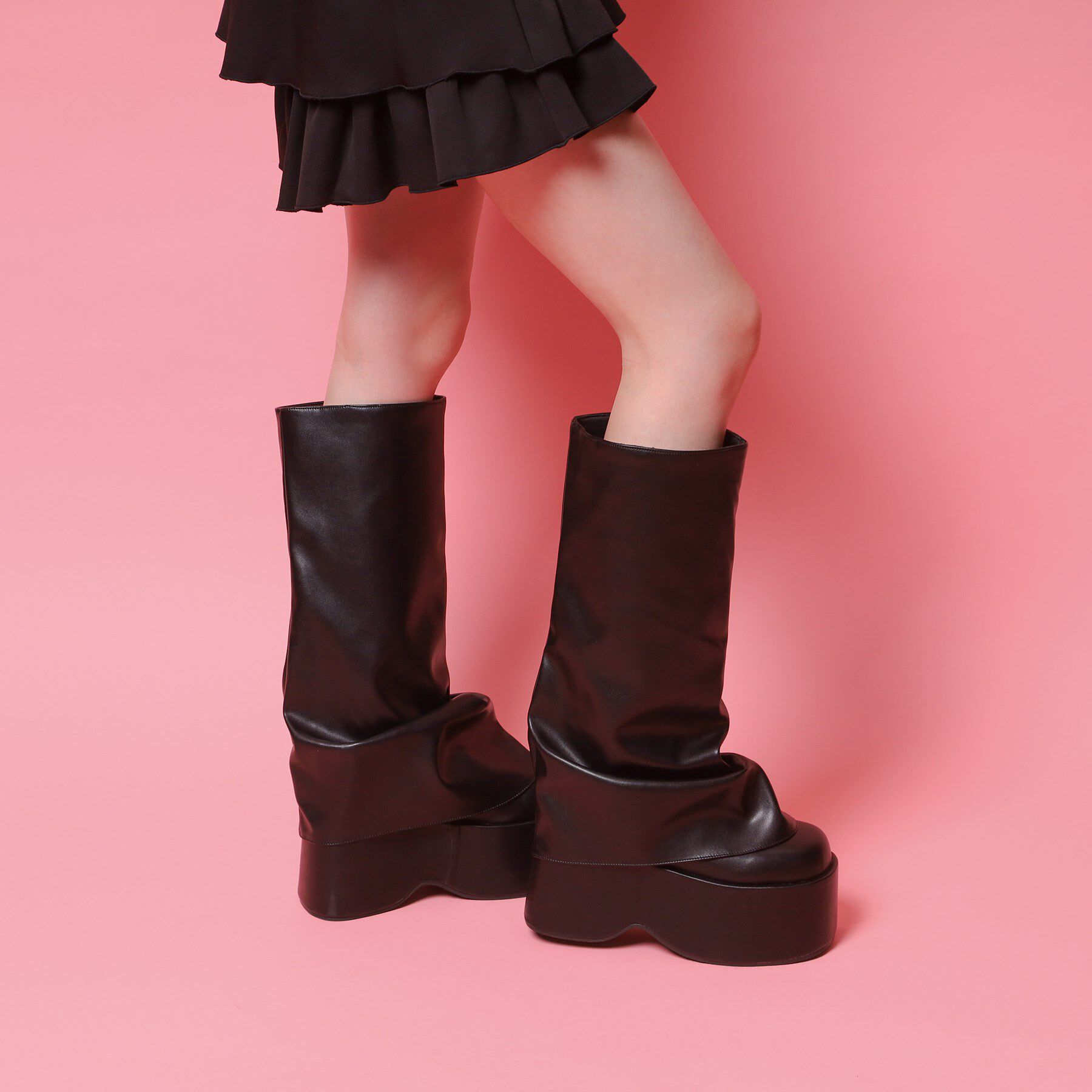 csT&P「厚底ブーツカバーロングブーツ」|ショートブーツ|