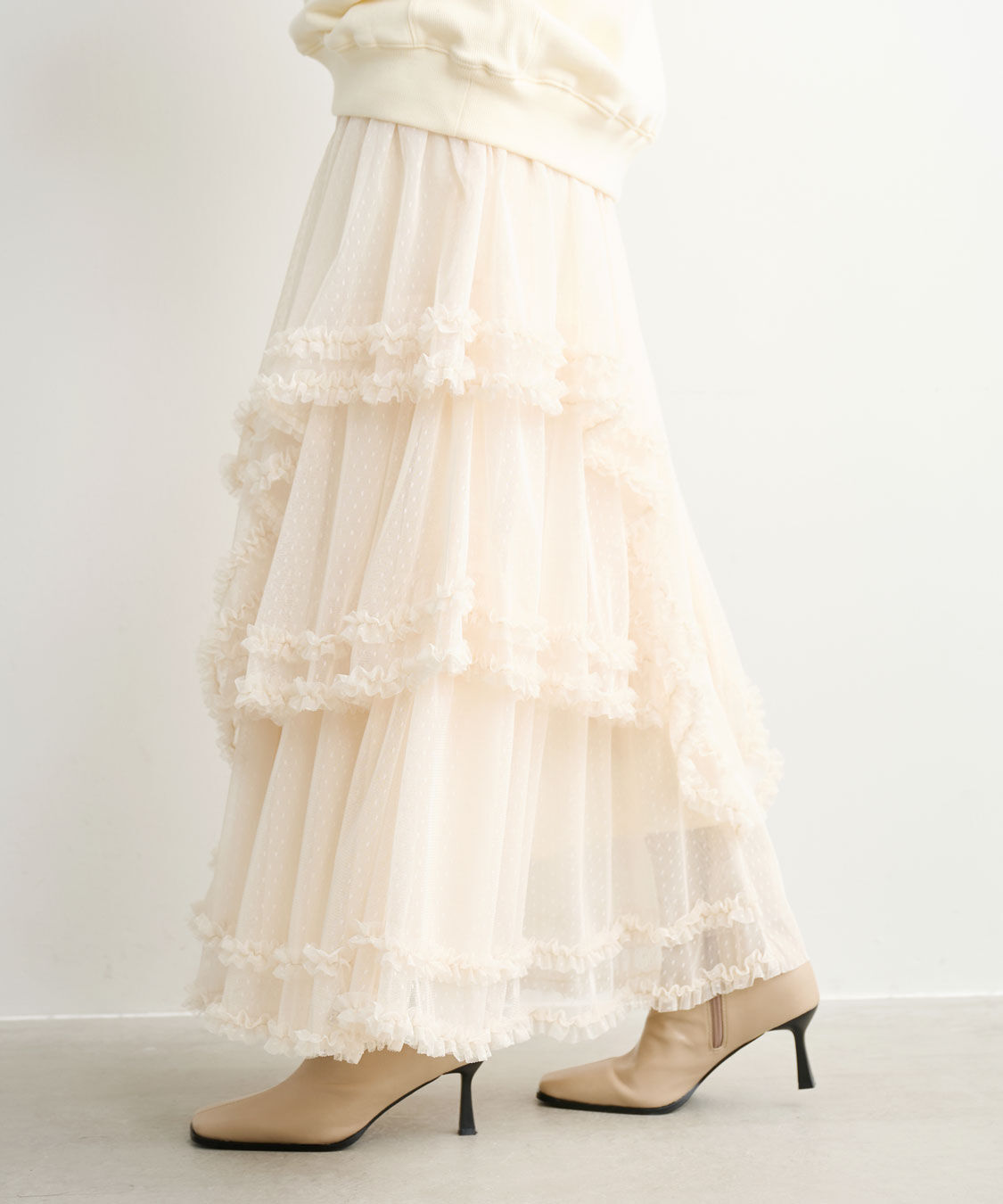 COCO DEAL「ドットチュールティアードフレアスカート」|スカート|