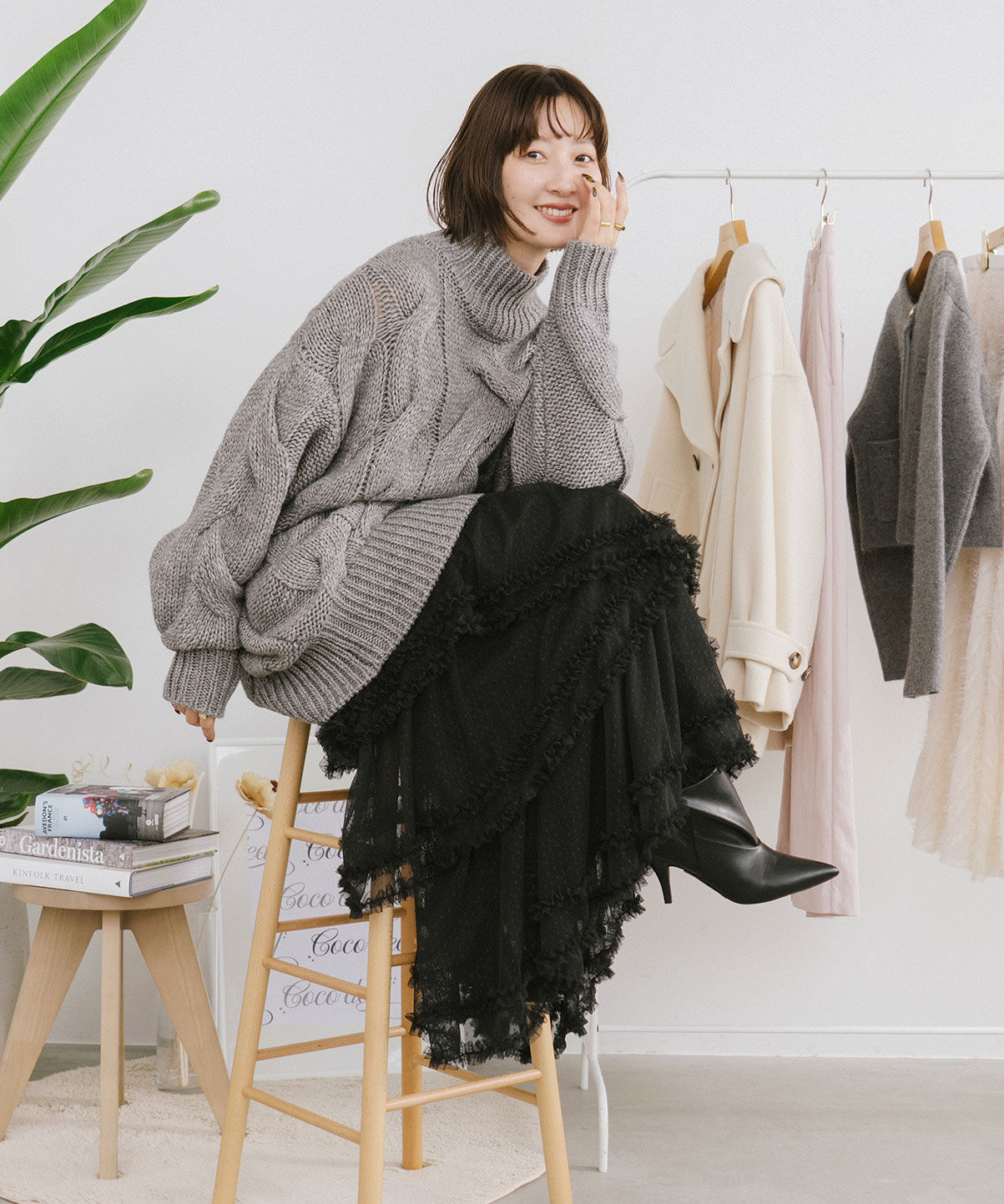 COCO DEAL「ドットチュールティアードフレアスカート」|スカート|