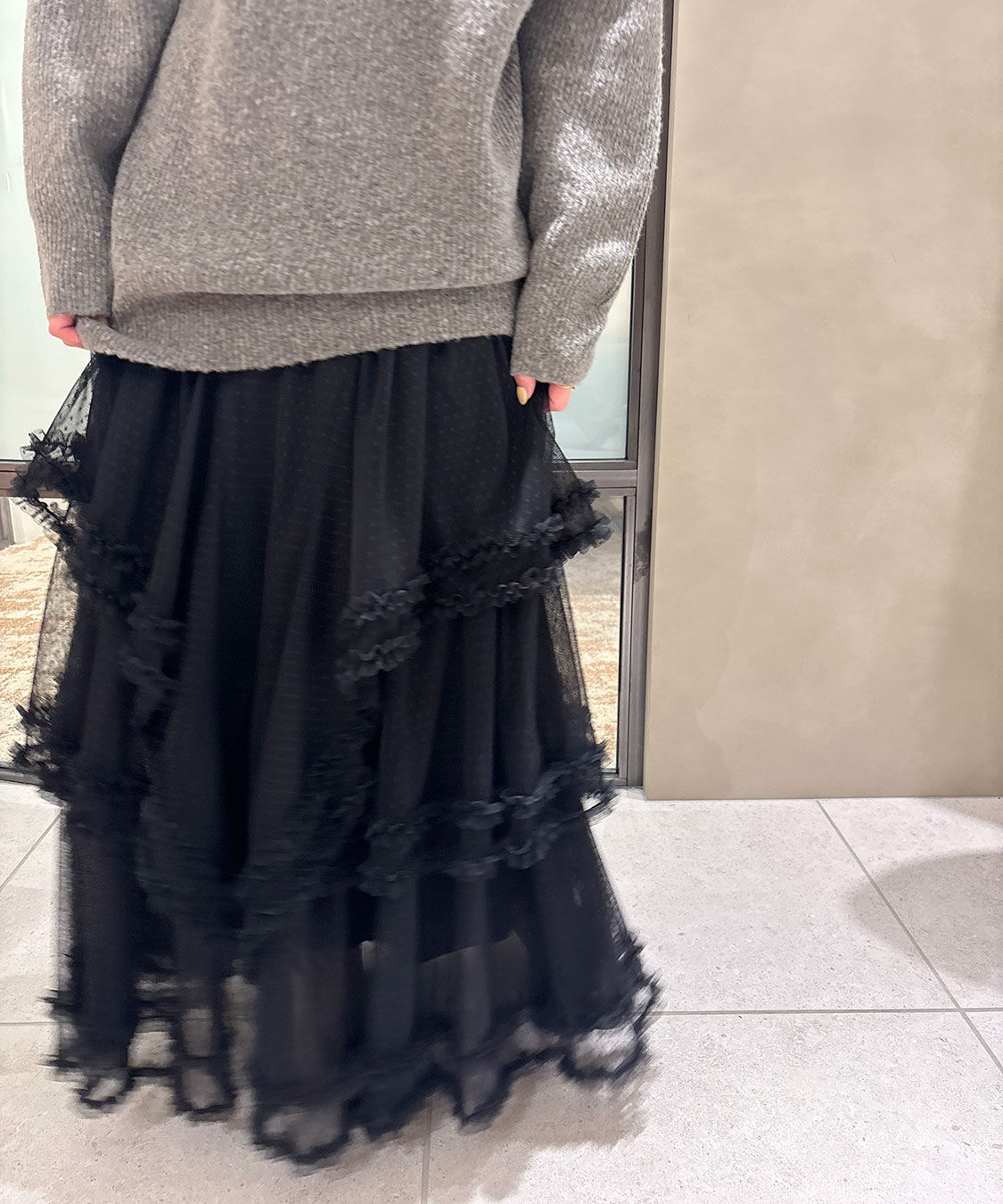 COCO DEAL「ドットチュールティアードフレアスカート」|スカート|