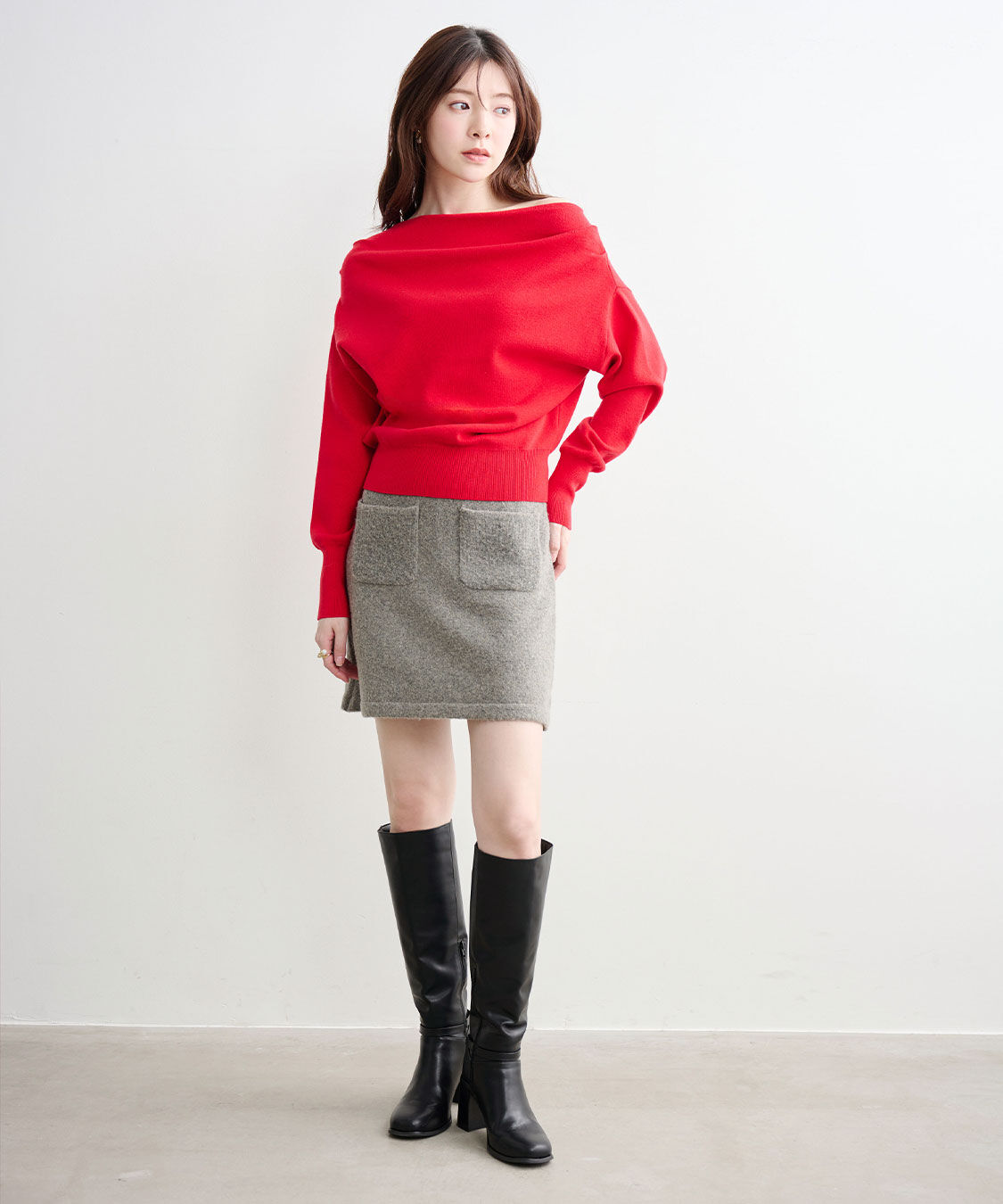 COCO DEAL「ドレープオフショルニット」|ニット・セーター|