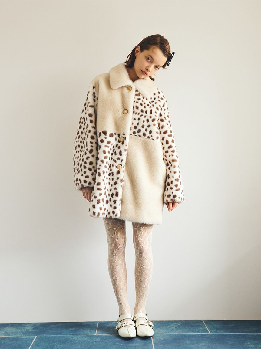 FURFUR「パッチワークエコファーミドルコート」|ステンカラーコート|