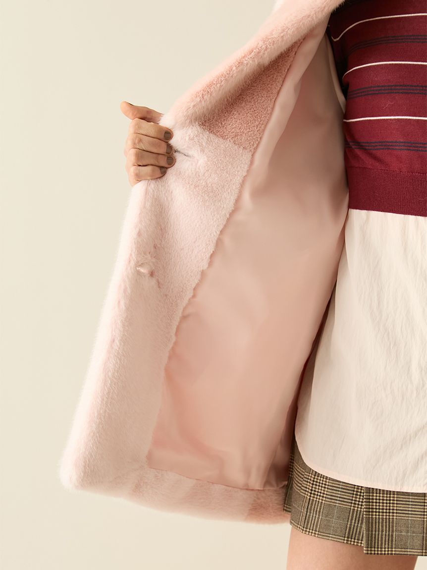 FURFUR「パッチワークエコファーミドルコート」|ステンカラーコート|