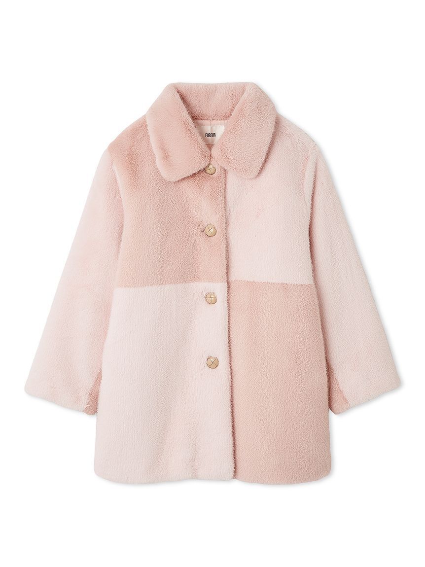 FURFUR「パッチワークエコファーミドルコート」|ステンカラーコート|