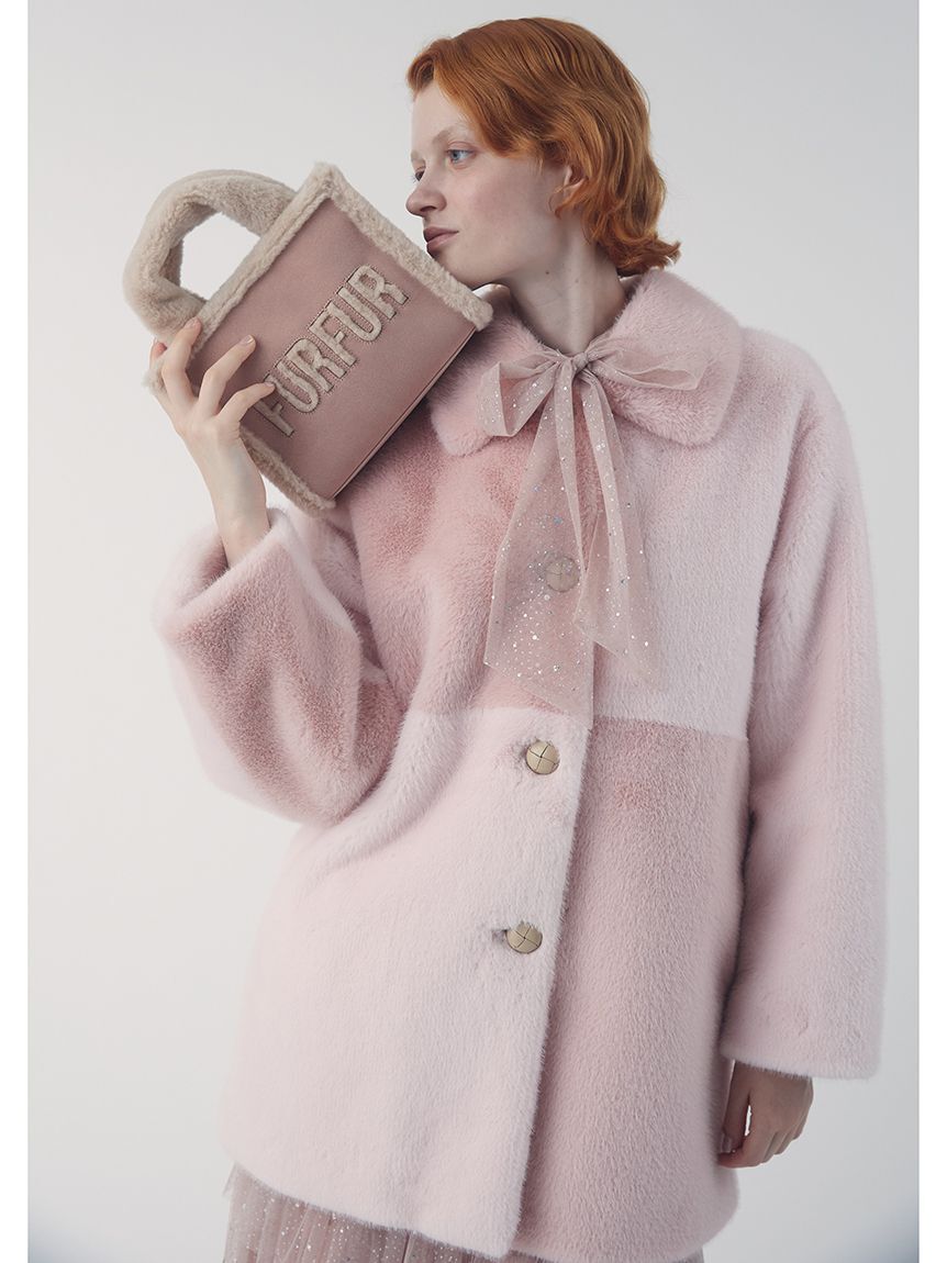 FURFUR「パッチワークエコファーミドルコート」|ステンカラーコート|