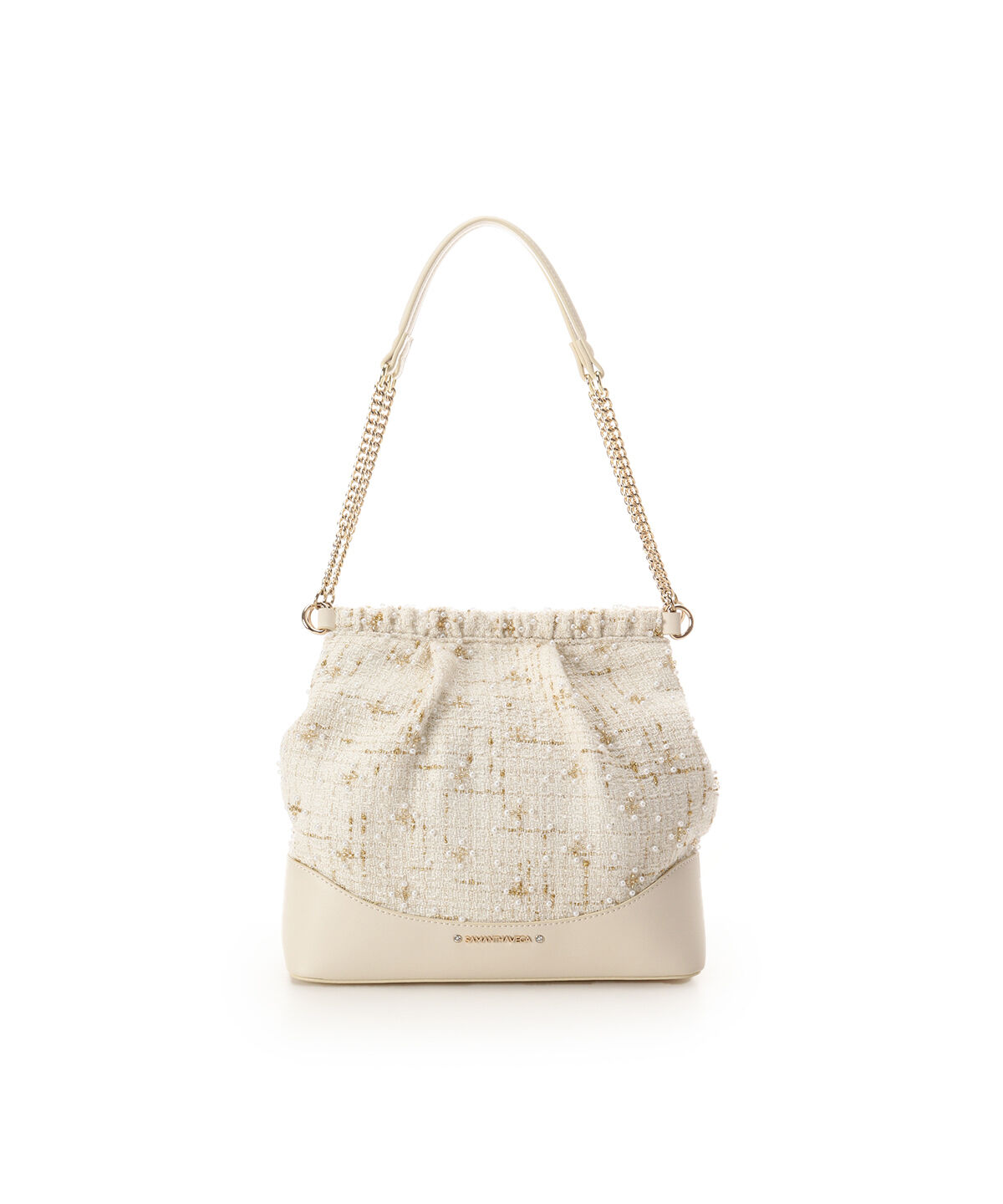 Samantha Vega「ツイードチェーンハンドバッグ」|ハンドバッグ|オフホワイト