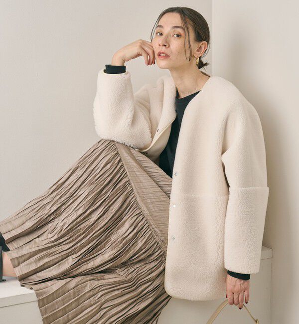 BEAUTY&YOUTH ボアフェイクムートンコート WEB限定】ボア×フェイクムートン リバーシブルジャケット