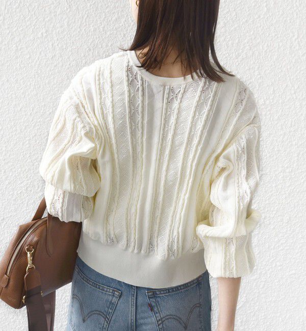 SHIPS for women「《予約》【WEB限定】〈手洗い可能〉レース 編み 2WAY カーディガン」|カーディガン|