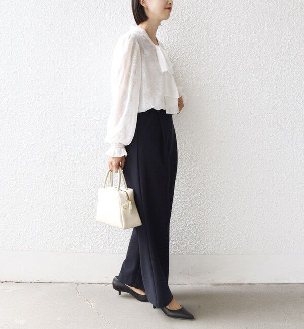 SHIPS for women「【SHIPS別注】kaene:〈洗濯機可能〉ダンボール ストレート タック パンツ（セレモニー対応可）」|その他|