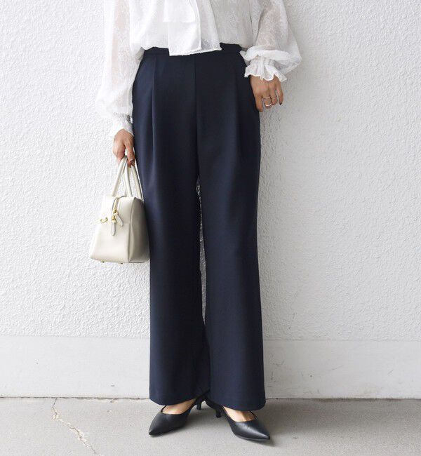 SHIPS for women「【SHIPS別注】kaene:〈洗濯機可能〉ダンボール ストレート タック パンツ（セレモニー対応可）」|その他|