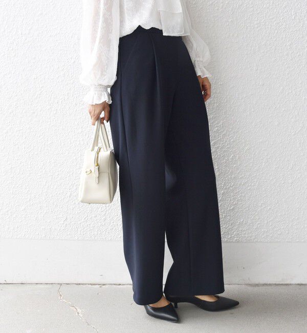 SHIPS for women「【SHIPS別注】kaene:〈洗濯機可能〉ダンボール ストレート タック パンツ（セレモニー対応可）」|その他|