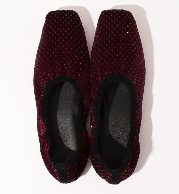 TOMORROWLAND GOODS「PELLICO SUNNY Velvet stone フラットシューズ」|バレエシューズ|