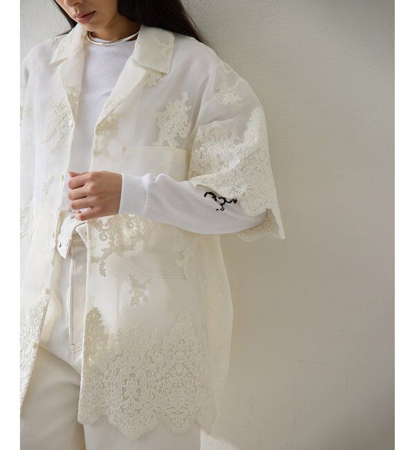  「オーガンジーレースシャツ」|シャツ・ブラウス|