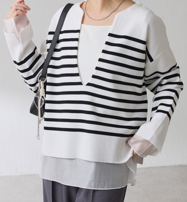  「Vネックバスクニット」|ニット・セーター|