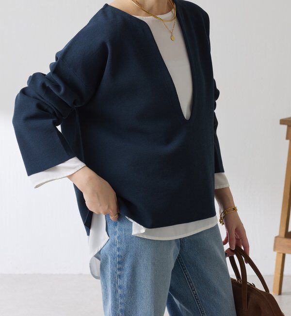  「Vネックバスクニット」|ニット・セーター|