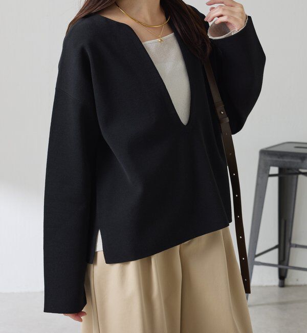  「Vネックバスクニット」|ニット・セーター|