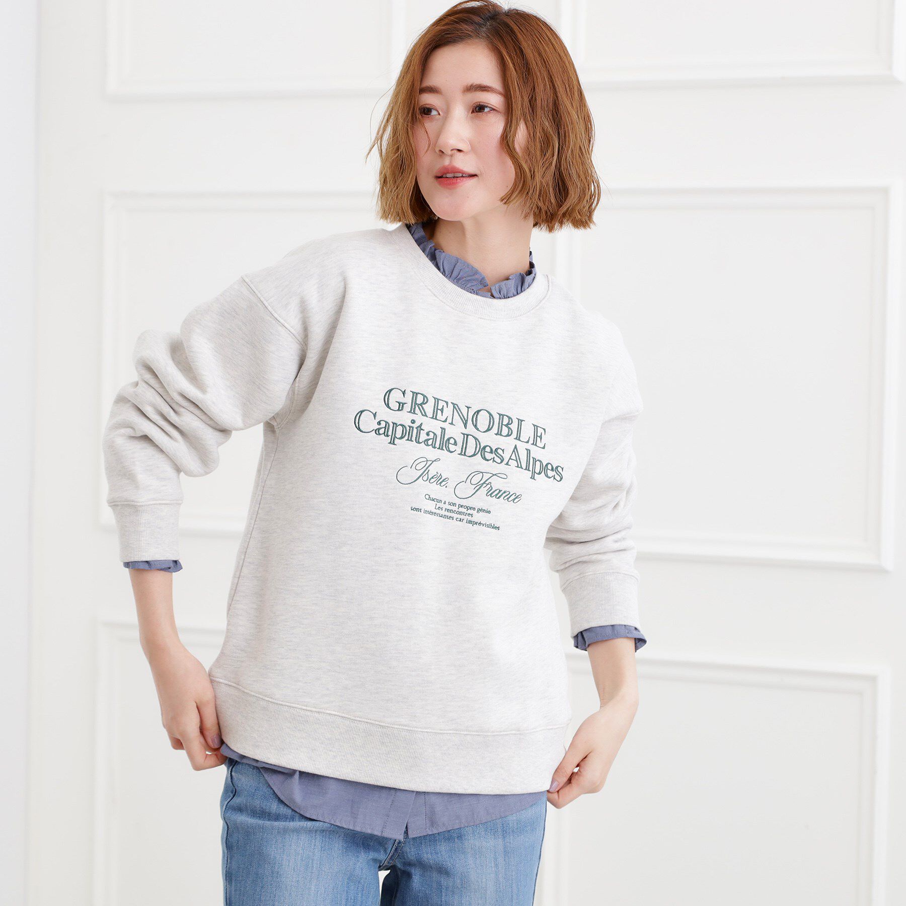 grove「プレッピーロゴ裏起毛スウェット」|パーカー|