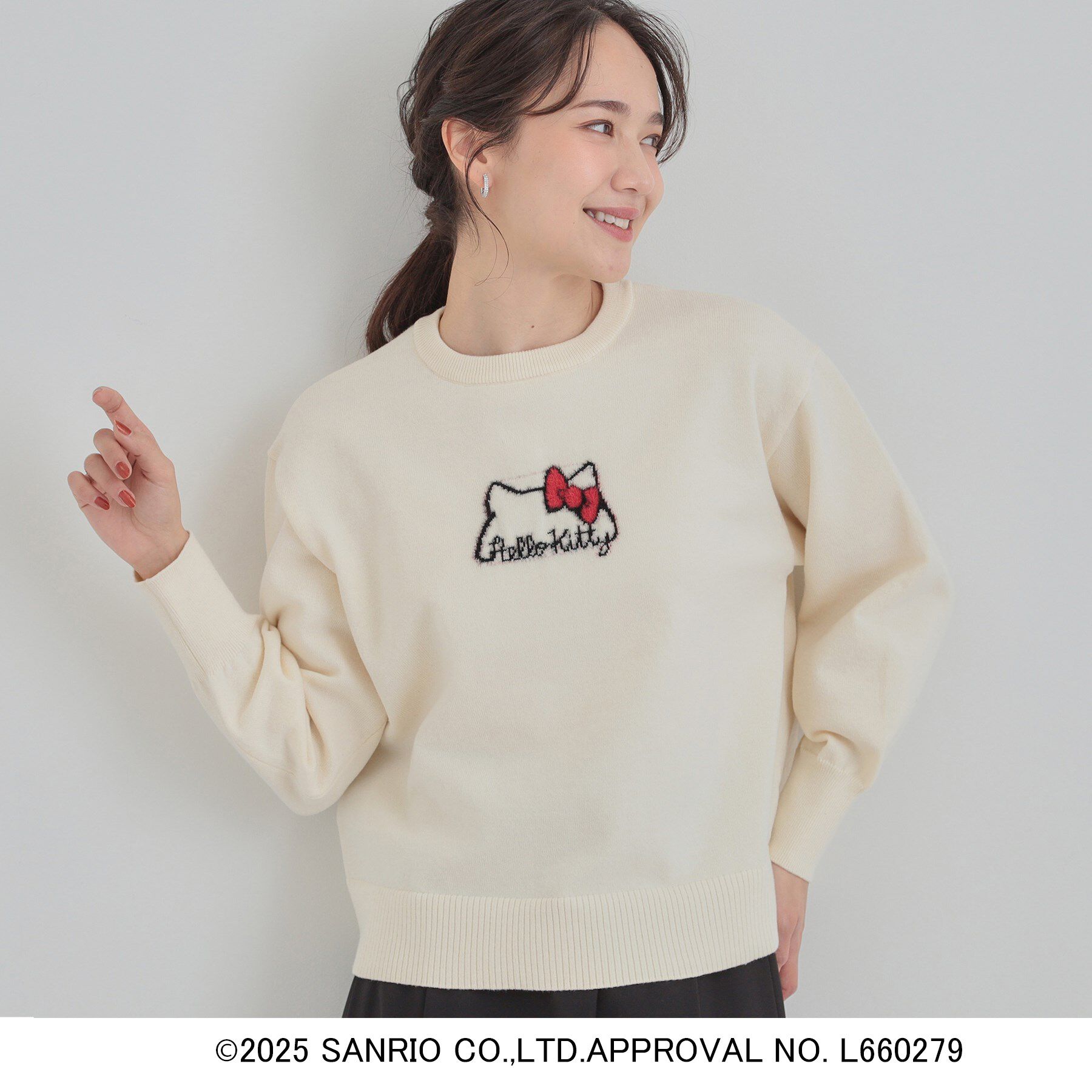 SHOO･LA･RUE「【HELLO KITTY コラボ】スウェットライクニット」|ニット・セーター|オフホワイト(303