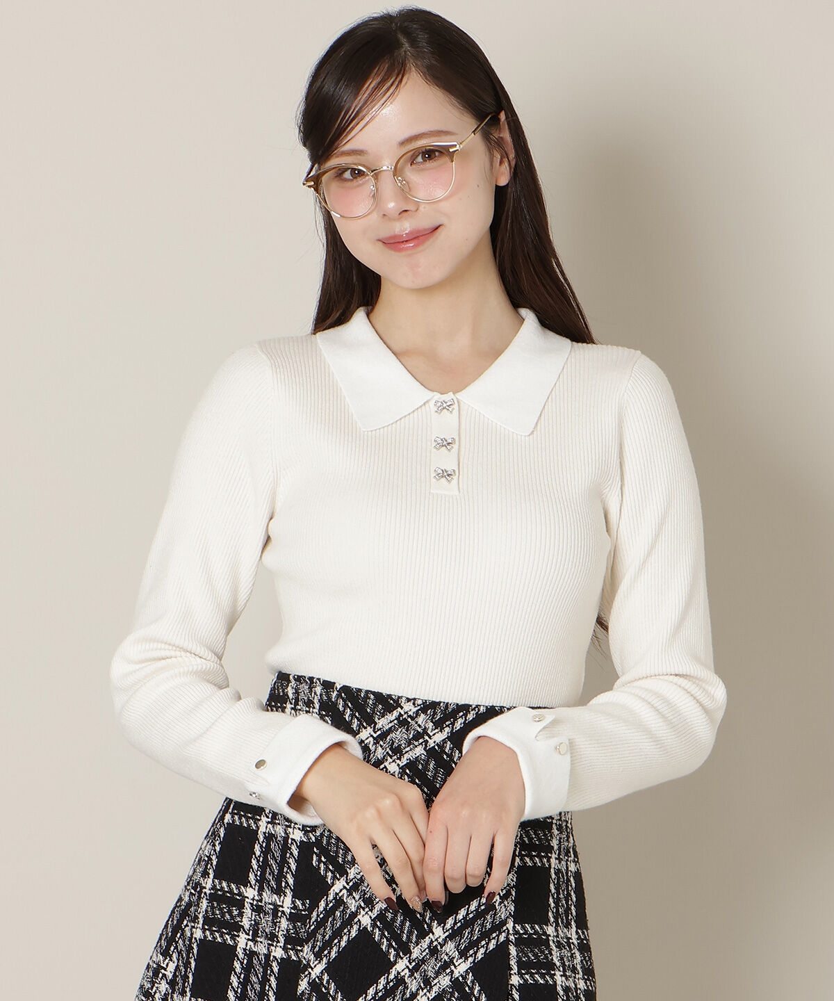 WILLSELECTION「ポロカラーリブニット」|ニット・セーター|オフ