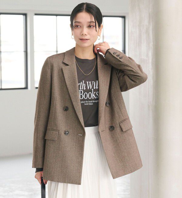 ホームスパン ダブル ジャケット ストレッチ（UNITED ARROWS green