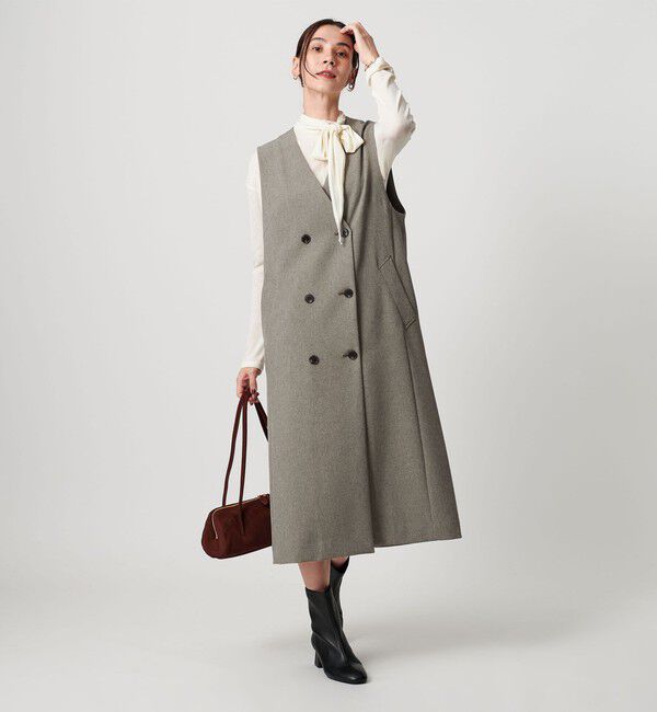 BEAUTY&YOUTH UNITED ARROWS「ポリエステルブレンド ジレ&ジャンパースカート 2WAY」|ワンピース|LT.GRAY