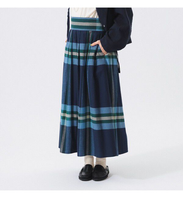 BEAMSBOY「ビッグ タータン スカート」|スカート|NAVY