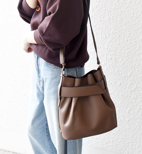 SHIPS any「SHIPS any: ベルト デザイン 巾着 ショルダー バッグ」|ショルダー・メッセンジャー|