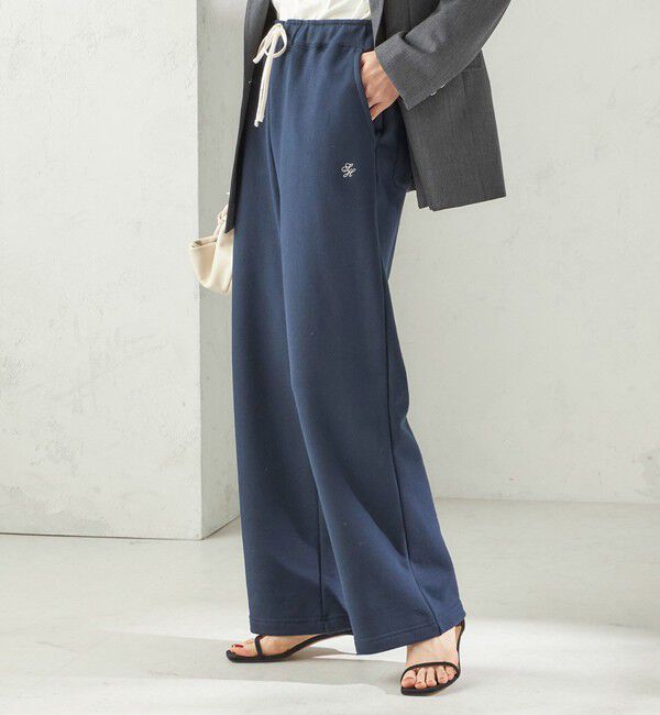 SHIPS for women「〈洗濯機可能〉AZUMA 裏毛 刺繍 パンツ」|その他|